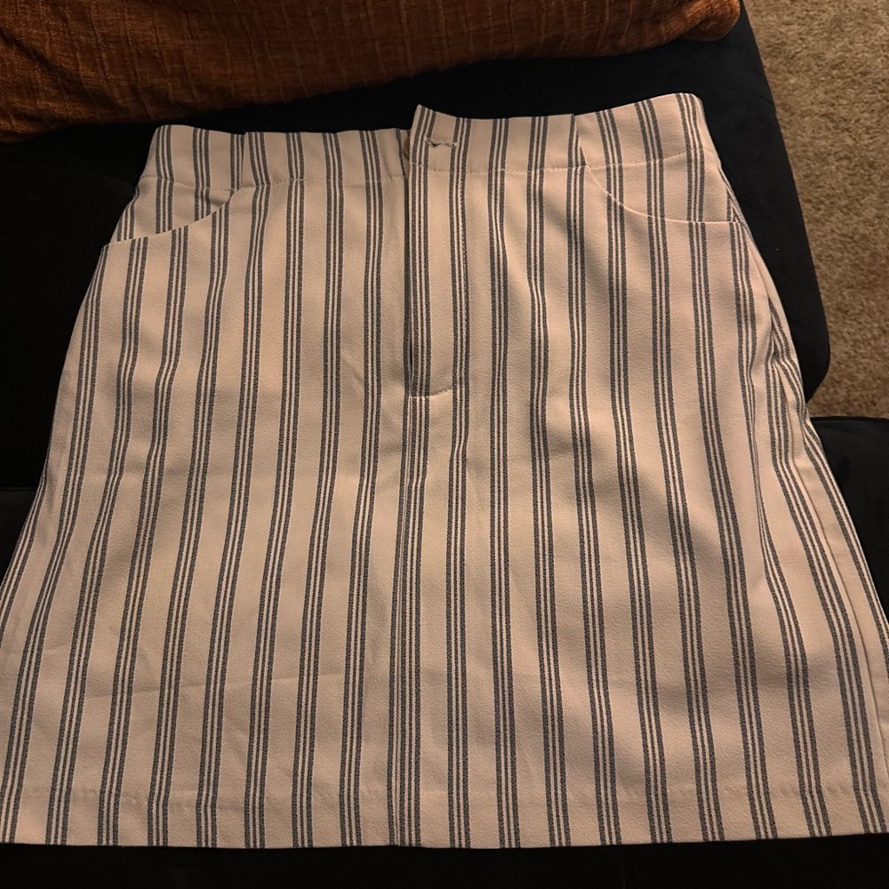 Striped Gray and White Women's Skirt